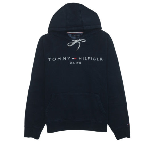 Tommy Hilfiger Women’s Black Pullover Hoodie L Logo Cotton Blend