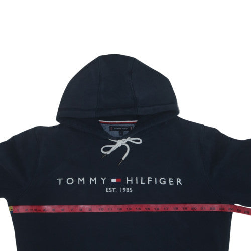 Tommy Hilfiger Women’s Black Pullover Hoodie L Logo Cotton Blend