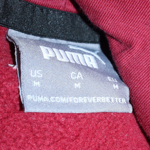 Puma Men Red Pullover Hoodie M Logo Graphic Sportswear