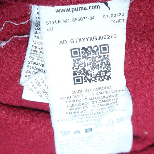 Puma Men Red Pullover Hoodie M Logo Graphic Sportswear