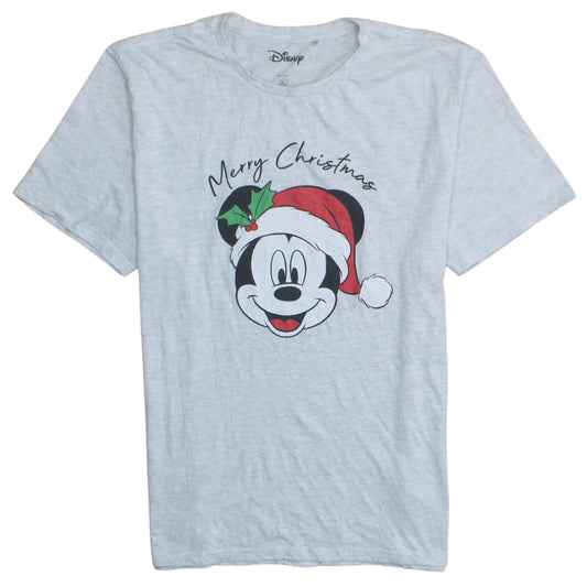 Disney Women’s Grey Mickey Mouse Christmas T-Shirt XL