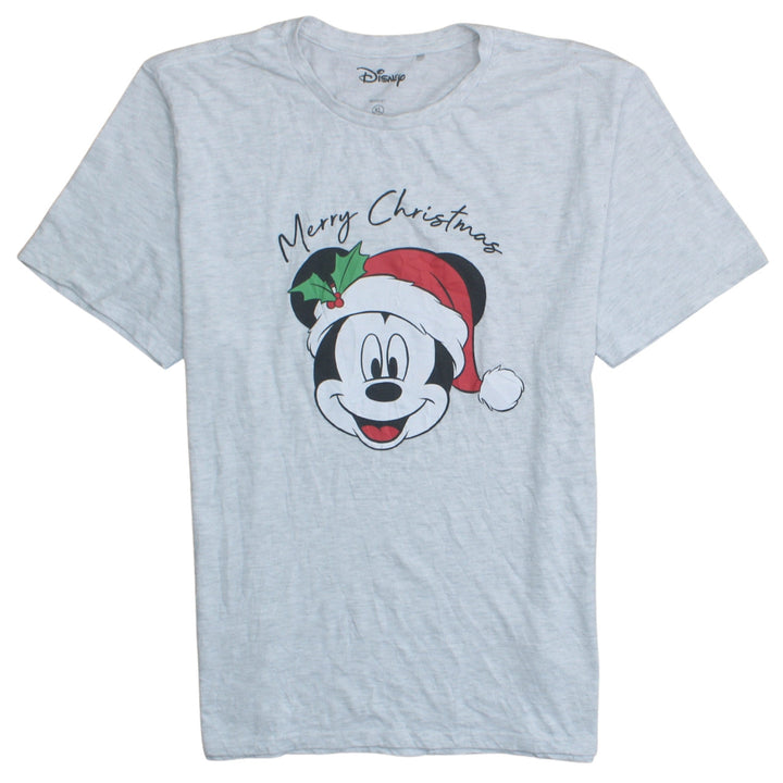 Disney Women’s Grey Mickey Mouse Christmas T-Shirt XL