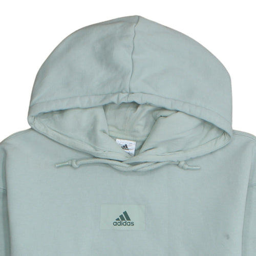 Adidas Women’s Mint Green Pullover Hoodie Size S Logo Cotton Blend