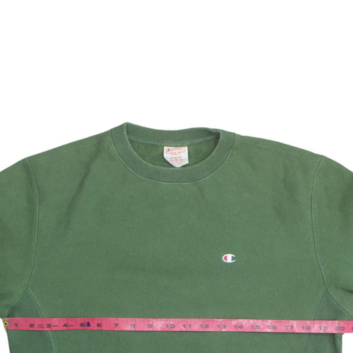 Champion Men's Green Reverse Weave Crew Neck Sweatshirt Size L