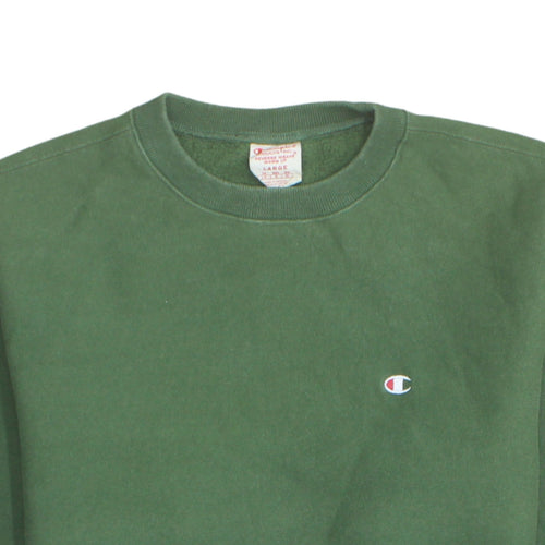 Champion Men's Green Reverse Weave Crew Neck Sweatshirt Size L