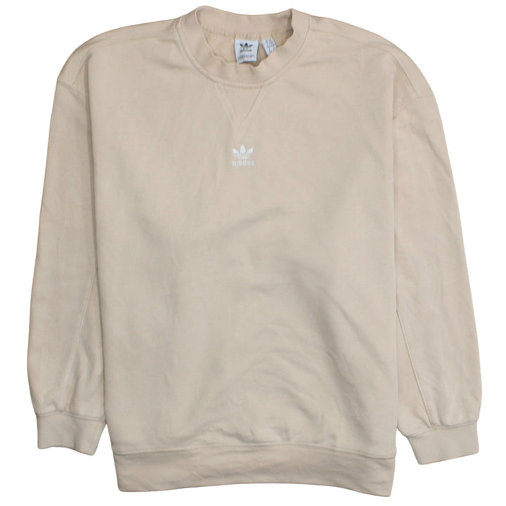 Adidas Women Beige Crew Neck Pullover Sweatshirt UK 14