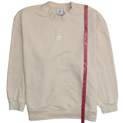 Adidas Women Beige Crew Neck Pullover Sweatshirt UK 14