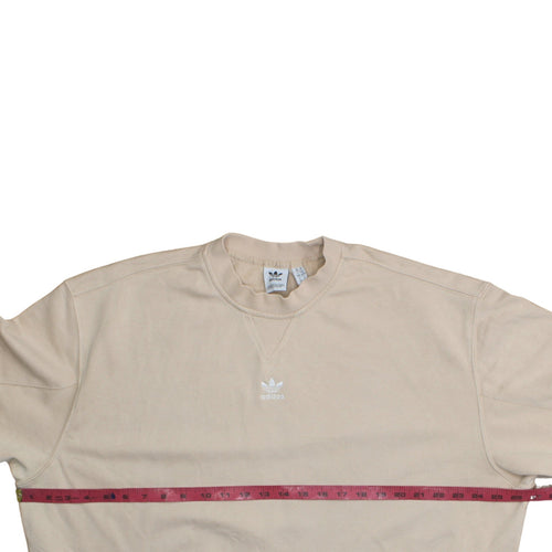 Adidas Women Beige Crew Neck Pullover Sweatshirt UK 14