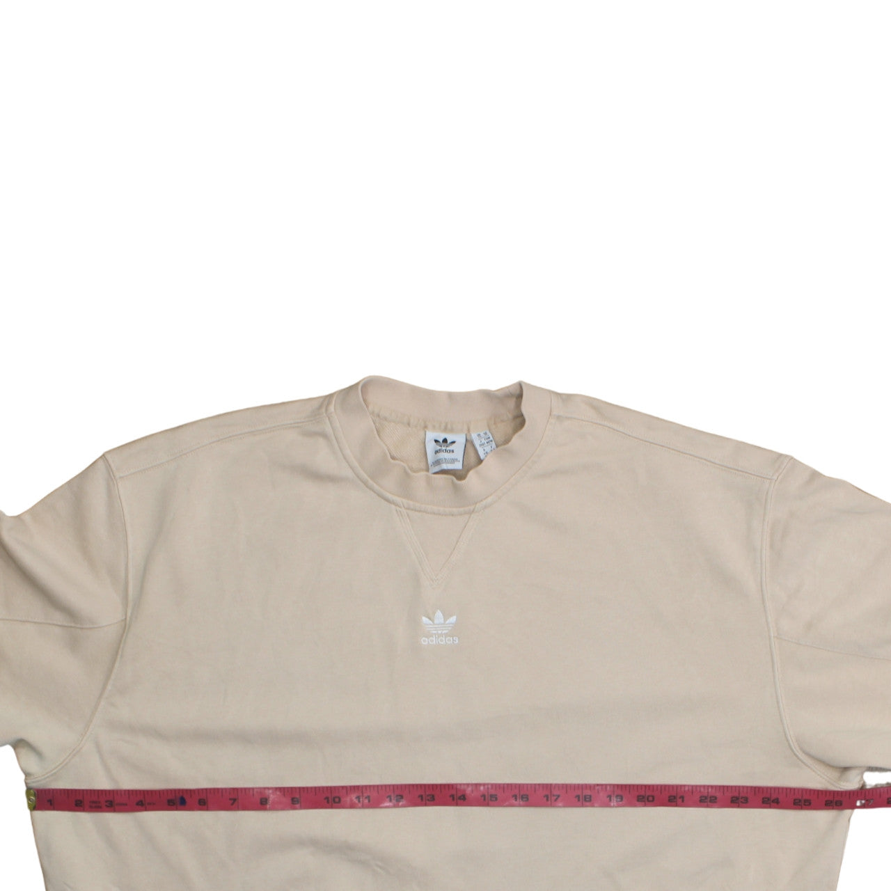 Adidas Women Beige Crew Neck Pullover Sweatshirt UK 14