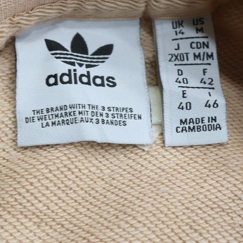 Adidas Women Beige Crew Neck Pullover Sweatshirt UK 14