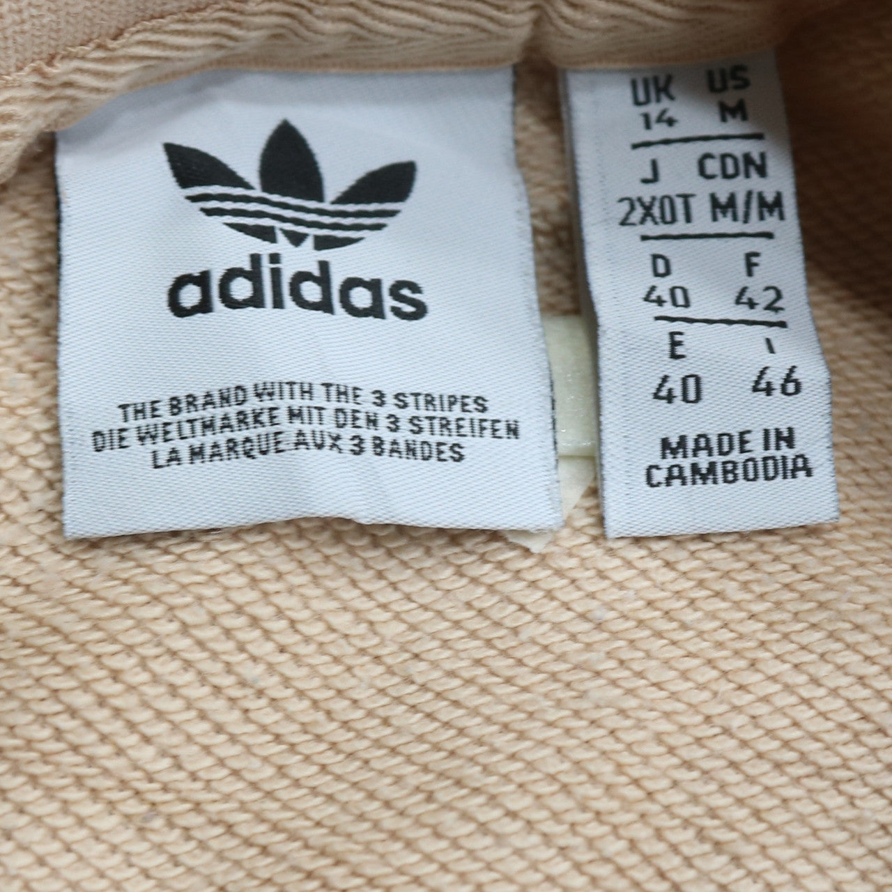 Adidas Women Beige Crew Neck Pullover Sweatshirt UK 14