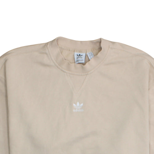 Adidas Women Beige Crew Neck Pullover Sweatshirt UK 14