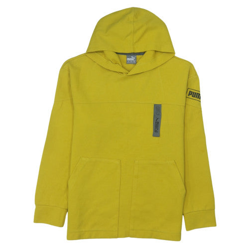 Puma Womens Yellow Pullover Hoodie Sweatshirt Size S Casual Cotton Blend