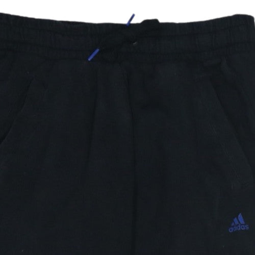 Adidas Women Black Jogger Trousers Size 12-14 Fleece Comfortable Sportswear