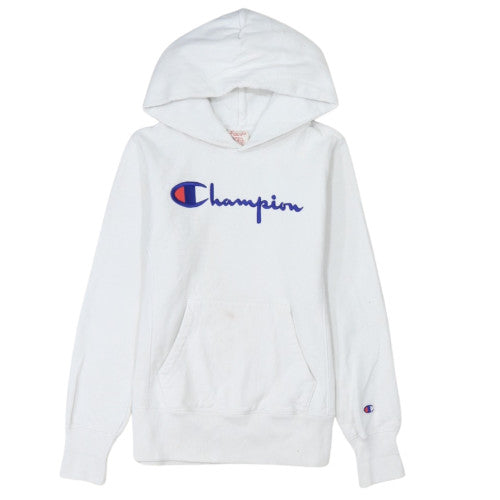 Champion Women's White Small Pullover Hoodie with Logo