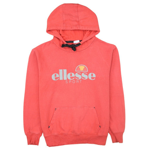 Ellesse Womens Red Pullover Hoodie UK 14 Cotton Blend Casual