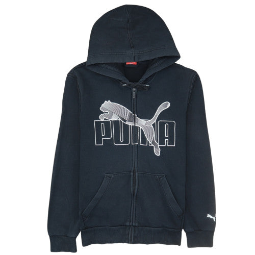 Puma Mens Black Full Zip Hoodie Size S Hooded Fleece Sweatshirt