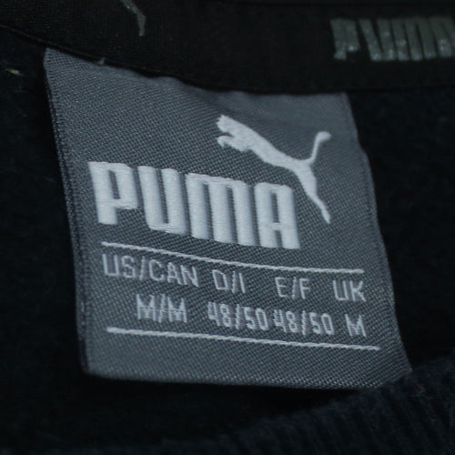 Puma Men’s Black Crew Neck Sweatshirt M Regular Fit Logo Pullover
