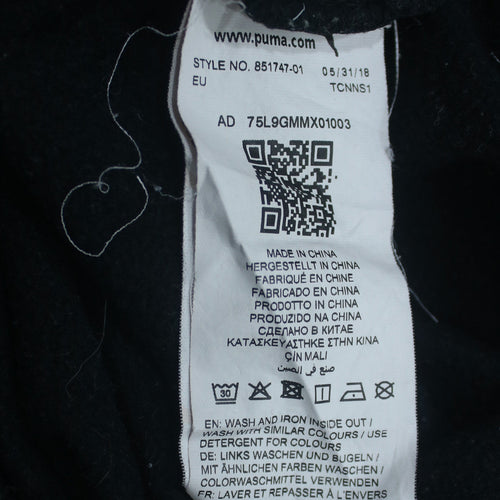 Puma Men’s Black Crew Neck Sweatshirt M Regular Fit Logo Pullover