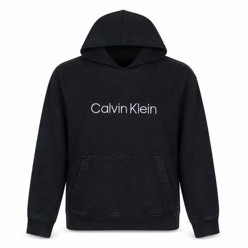 Calvin Klein Womens Black Relaxed Fit Cotton Pullover Hoodie XS