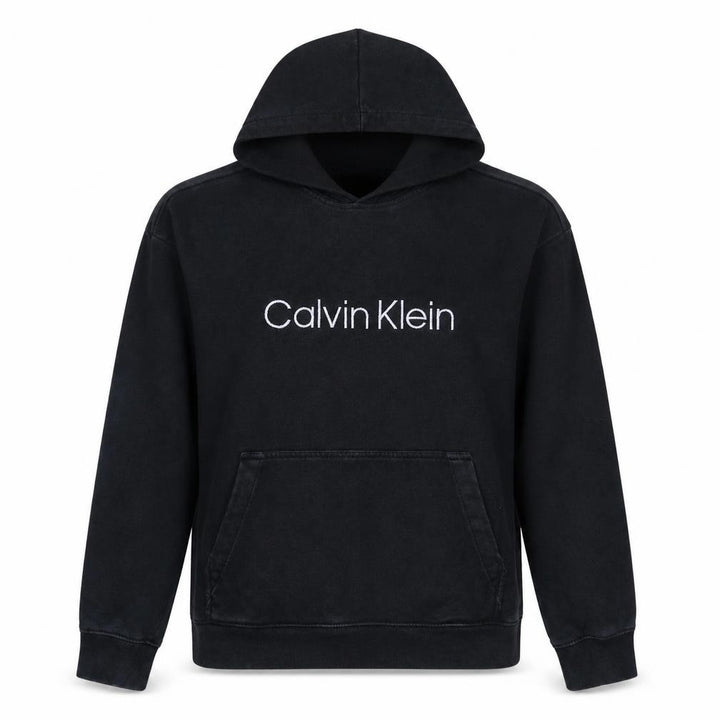 Calvin Klein Womens Black Relaxed Fit Cotton Pullover Hoodie XS