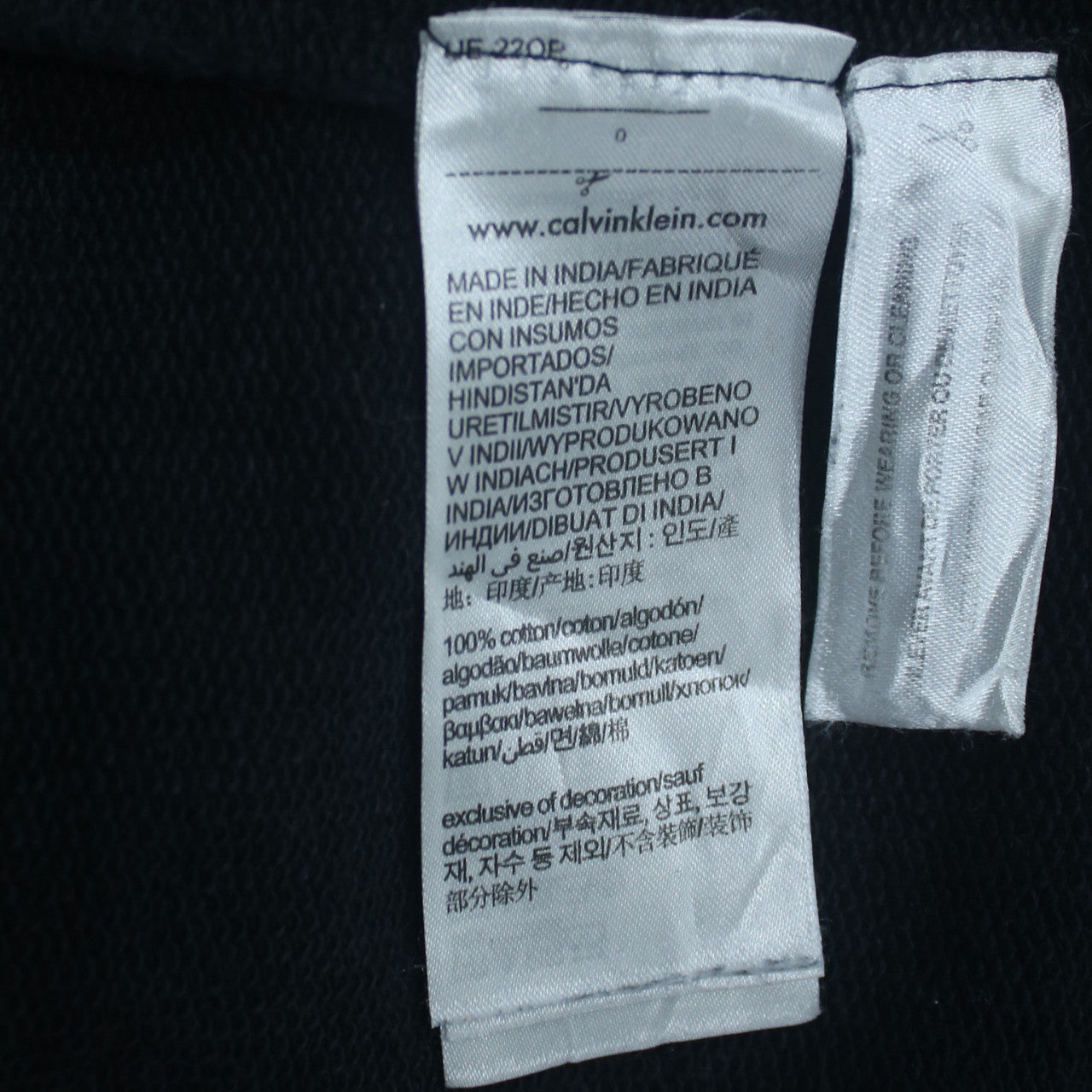 Calvin Klein Womens Black Relaxed Fit Cotton Pullover Hoodie XS