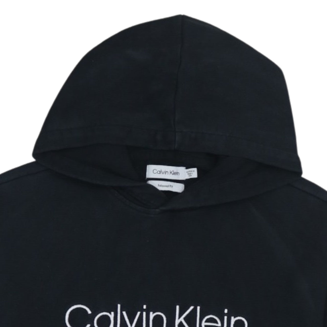 Calvin Klein Womens Black Relaxed Fit Cotton Pullover Hoodie XS