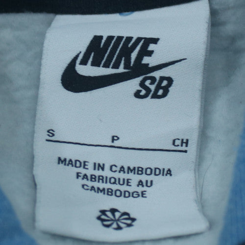 Nike SB Women's Blue Pullover Hoodie Small Relaxed Fit Cotton Blend