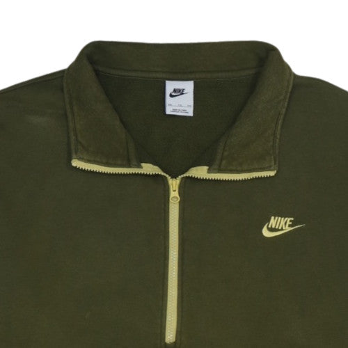 Nike Mens Green 1/4 Zip Fleece Sweatshirt XXL Regular Fit