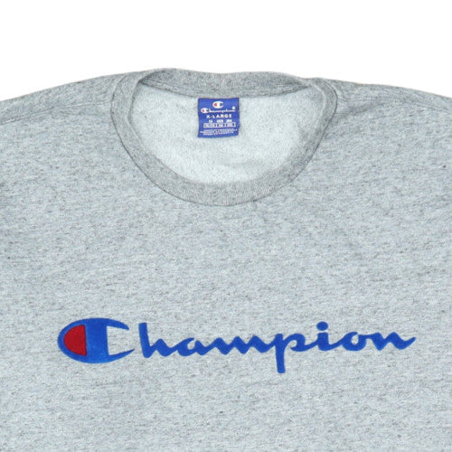 Champion Men's Grey XL Crew Neck Logo Sweatshirt
