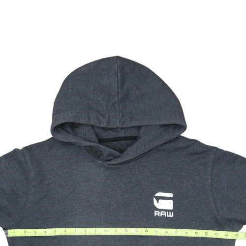 G-Star RAW Men's Grey Pullover Hoodie M Long Sleeve Logo Casual