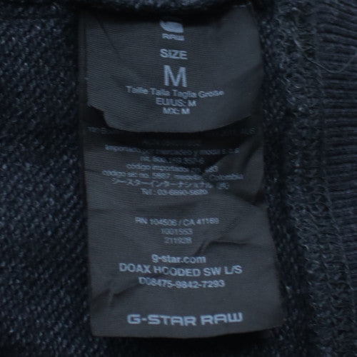 G-Star RAW Men's Grey Pullover Hoodie M Long Sleeve Logo Casual