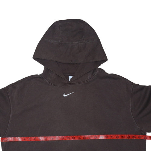 Nike Men's Brown Pullover Hoodie L Fleece Regular Fit Logo Sportswear