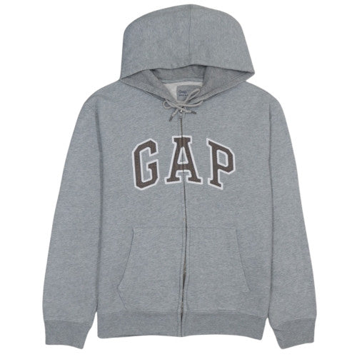 GAP Men’s Grey Full Zip Hoodie S Regular Fit Cotton Fleece