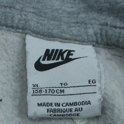 Nike Boys Grey XL Pullover Hoodie with Logo Print Sweatshirt