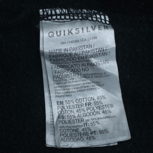 Quiksilver Mens Black Pullover Hoodie L Fleece Surf Style