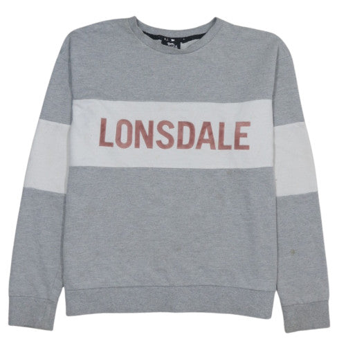 Lonsdale Womens Grey Logo Sweatshirt Size 14 Cotton Blend