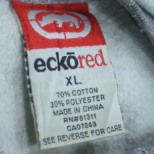 Ecko Red Men's Grey XL Pullover Hoodie Embroidered Logo