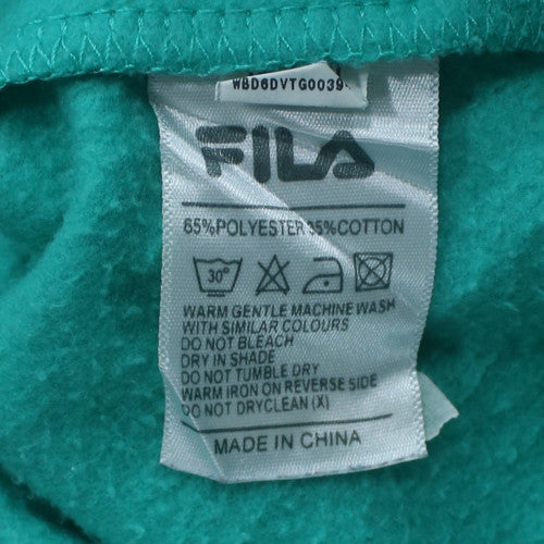 Fila Women's Green Full Zip Hoodie XL Polyester Cotton Blend