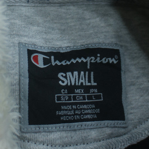 Champion Women's Black Pullover Hoodie Small Faux Fur Lined Logo Sweatshirt