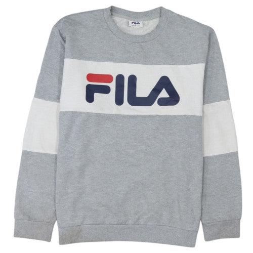 FILA Mens Grey Crew Neck Pullover Sweatshirt L Regular Fit