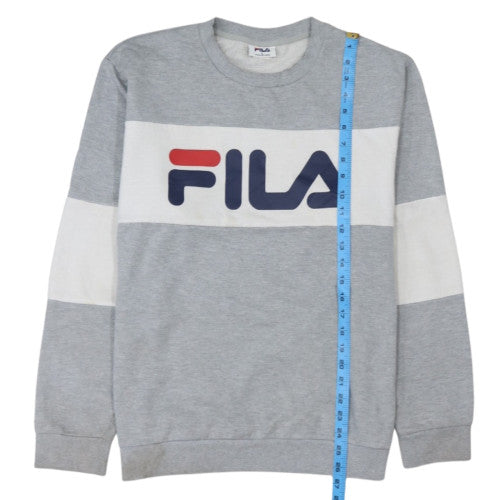 FILA Mens Grey Crew Neck Pullover Sweatshirt L Regular Fit