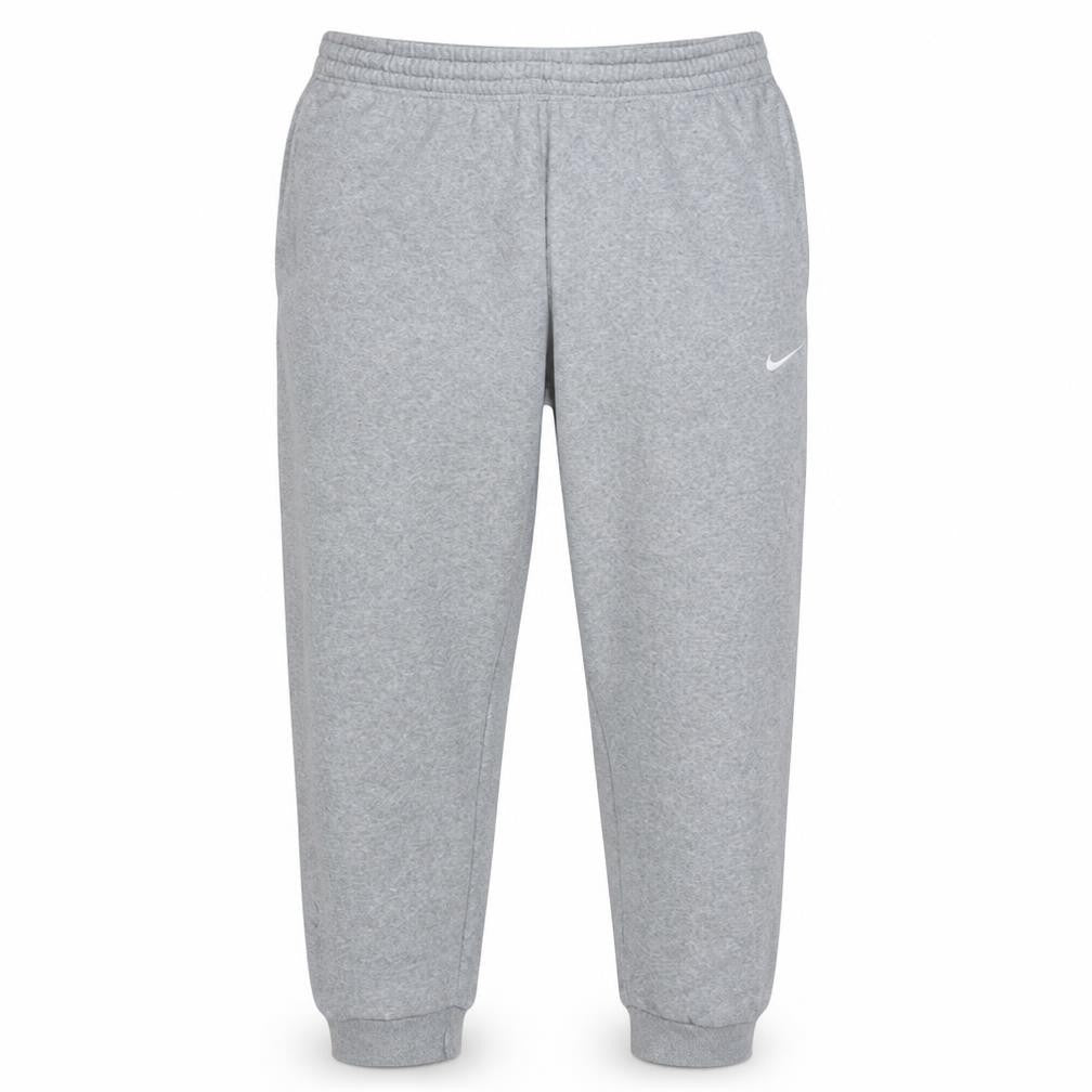 Front view of Nike Men's Grey 2XL Fleece Sweatpants Regular Fit with Logo