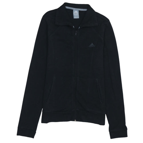 Adidas Women Black Size 16 Full Zip Sweatshirt Jacket