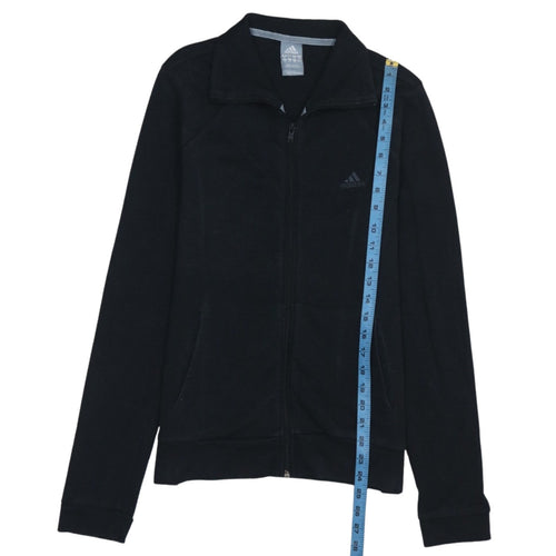 Adidas Women Black Size 16 Full Zip Sweatshirt Jacket