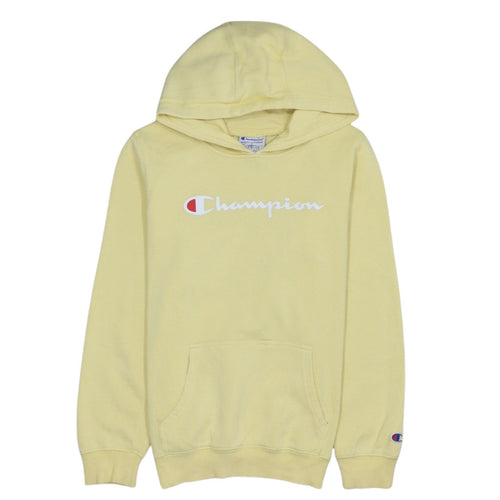 Champion Youth Yellow Hoodie Sweatshirt Womens Size 14 Pullover Cotton