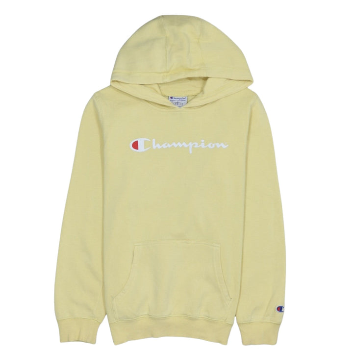 Champion Youth Yellow Hoodie Sweatshirt Womens Size 14 Pullover Cotton