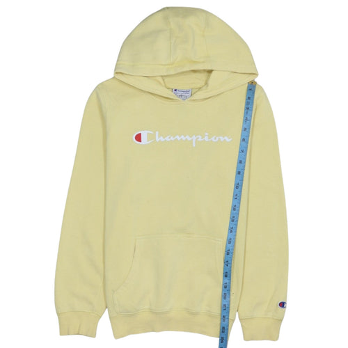 Champion Youth Yellow Hoodie Sweatshirt Womens Size 14 Pullover Cotton