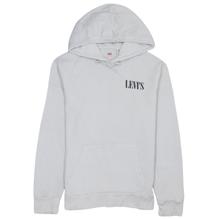 Levi's Womens White Small Pullover Hoodie Cotton Logo Print