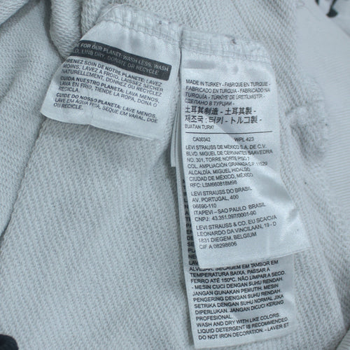 Levi's Womens White Small Pullover Hoodie Cotton Logo Print